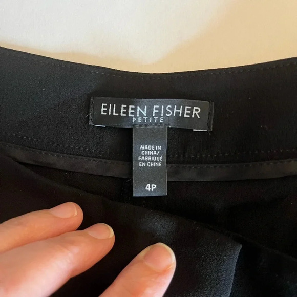 Eileen Fisher Womens 100% Silk Side Stripe Casual Wide Leg Pants black, size 4 - Picture 10 of 16